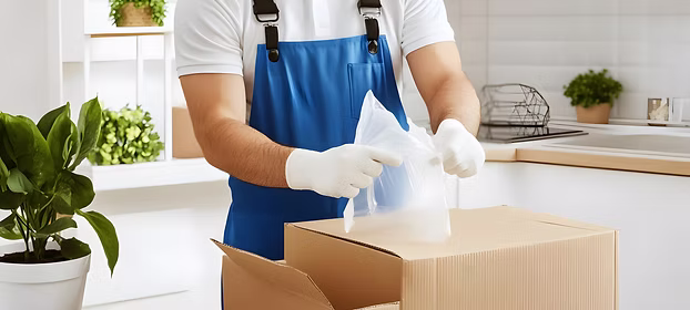 apron man plastic bag